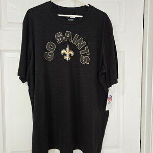 New Orleans Saints Men's NFL Team Apparel T-Shirt Black Size 2XL New with Tags